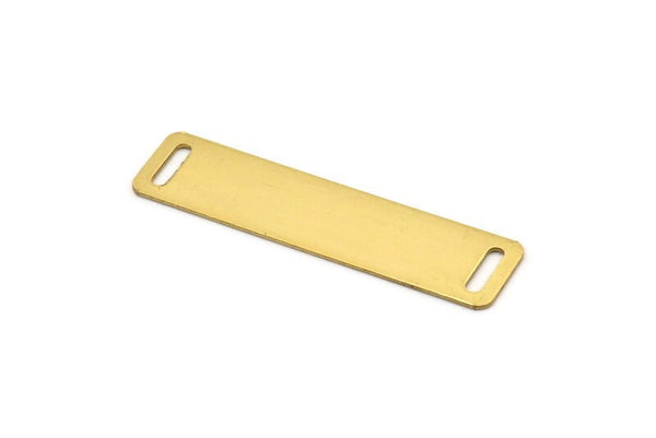 Bohemian Bracelet Blank, 8 Raw Brass Bracelet Blanks With 2 Holes (15x60mm) Brass 010 ( A0038 )