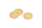 Gold Cabochon Tag, 4 Textured Gold Plated Brass Round Charms With 1 Hole, Stamping Tags (14x0.80mm) M01585