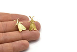 Brass Butterfly Earring, 4 Raw Brass Butterfly Stud Earrings (22x12mm) N1757