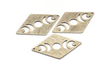 Silver Diamond Charm, 4 Textured Antique Silver Plated Brass Moon Charms With 1 Hole, Rhombus Blanks (40x26x0.80mm) M01528 Q0277