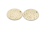 Silver Round Charm, 8 Hammered Antique Silver Plated Brass Round Charms With 1 Hole, Findings (20x0.80mm) M01517