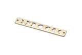 Silver Rectangle Charm, 10 Hammered Antique Silver Plated Brass Moon Phases Charms With 2 Holes, Stamping Blanks (40x6x0.80mm) M01515 H0209