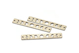 Silver Rectangle Charm, 10 Hammered Antique Silver Plated Brass Moon Phases Charms With 2 Holes, Stamping Blanks (40x6x0.80mm) M01515 H0209