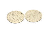 Silver Round Charm, 2 Hammered Antique Silver Plated Brass Stamping Blanks With 1 Hole, Stamping Tags (30x0.80mm) M01503