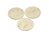 Silver Round Charm, 2 Hammered Antique Silver Plated Brass Stamping Blanks With 1 Hole, Stamping Tags (30x0.80mm) M01503