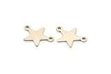 Silver Star Charm, 25 Antique Silver Plated Brass Star Charms With 2 Loops (16x12x0.80mm) M01543