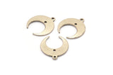 Silver Moon Charm, 12 Antique Silver Plated Brass Crescent Moon With 1 Loop And 1 Hole, Earrings (16x14x0.80mm) M01570