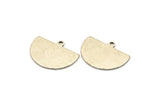 Semi Circle Charm, 8 Antique Silver Plated Brass Half Moon Charms With 1 Loop, Stamping Blank (22x17x0.70mm) M01551