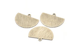 Semi Circle Charm, 8 Textured Antique Silver Plated Brass Half Moon Charms With 1 Loop, Stamping Blank (22x17x0.70mm) M01557