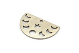 Silver Star Charm, 8 Antique Silver Plated Brass Moon Phases Charms With 1 Hole (22x14x0.80mm) M01545