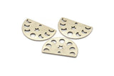 Silver Star Charm, 8 Antique Silver Plated Brass Moon Phases Charms With 1 Hole (22x14x0.80mm) M01545