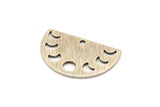 Silver Moon Charm, 8 Textured Antique Silver Plated Brass Moon Phases Charms With 1 Hole (22x14x0.80mm) M01563