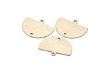 Semi Circle Charm, 8 Antique Silver Plated Brass Half Moon Charms With 1 Loop And 1 Hole, Stamping Blank (22x17x0.70mm) M01552