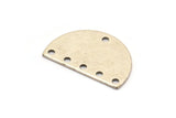 Semi Circle Charm, 8 Antique Silver Plated Brass Half Moon Connectors With 6 Holes (22x14x0.80mm) M01548