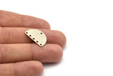 Semi Circle Charm, 8 Antique Silver Plated Brass Half Moon Connectors With 6 Holes (22x14x0.80mm) M01548