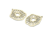 Silver Irregular Pendant, Antique Silver Plated Brass Ethnic Pendants With 1 Loop, Findings, Charms (33x40x1.2mm) N1023