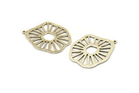 Silver Irregular Pendant, Antique Silver Plated Brass Ethnic Pendants With 1 Loop, Findings, Charms (33x40x1.2mm) N1023