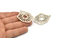 Silver Irregular Pendant, Antique Silver Plated Brass Ethnic Pendants With 1 Loop, Findings, Charms (33x40x1.2mm) N1023