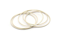 45mm Silver Rings - 12 Antique Silver Brass  Circle Connectors (45x1x1mm) BS 1084 H0013