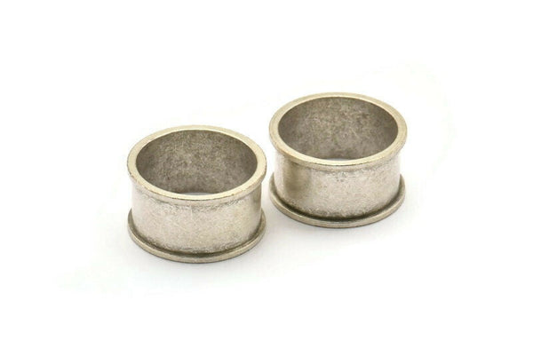 Gümüş Kanal Yüzük - 1 Antik Gümüş Kaplama Pirinç Kanal Yüzük Ayarları (19 mm) N0479 H0020