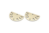 Silver Moon Charm, 10 Antique Silver Plated Brass Moon Phases Charms With 2 Holes (22x14x0.80mm) M01549
