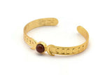 Gold Moon Cuff, Gold Plated Brass Moon Phases Cuff Stone Setting With 1 Pad -  Pad Size 8mm N1674