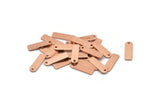 Copper Charm, 50 Raw Copper Rectangle Charms With 1 Hole, Geometric Blanks, Charms (14x4x0.80mm) M02758