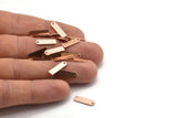 Copper Charm, 50 Raw Copper Rectangle Charms With 1 Hole, Geometric Blanks, Charms (14x4x0.80mm) M02758