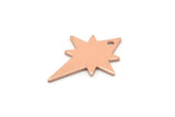 Copper Pole Star Blank, 12 Raw Copper, Copper Blanks, Copper Pole Star Blanks (20x15x0.80mm) M02795