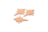 Copper Pole Star Blank, 12 Raw Copper, Copper Blanks, Copper Pole Star Blanks (20x15x0.80mm) M02795