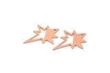 Copper Pole Star Blank, 6 Raw Copper, Copper Blanks, Copper Pole Star Blanks (27x22x0.80mm) M02793
