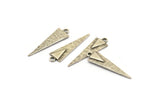 Silver Triangle Charm, 6 Antique Silver Plated Brass Triangle Charms With 1 Loop, Earrings, Findings (30x9x1mm) N1009