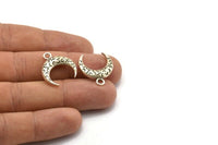 Gümüş Boynuz Kolye, 5 Antik Gümüş Kaplamalı Pirinç Dokulu Boynuz Tılsımı, Kolye, Mücevher Parçası (19x6x4mm) N0272