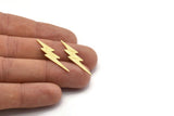 Brass Lightning Blank, 24 Textured Raw Brass, Brass Lightning Blanks, Stamping Blanks (34x8x0.80mm) M02805