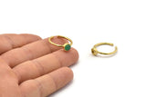 Brass Ring Settings, 4 Raw Brass Round Ring With 1 Stone Setting - Pad Size 5mm N1762