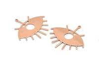 Rose Gold Eye Charm, Rose Gold Plated Brass Eye Charms With 1 Loop, Pendants, Earrings (43x39x1mm) D1176 Q0884
