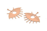 Rose Gold Eye Charm, Rose Gold Plated Brass Eye Charms With 1 Loop, Pendants, Earrings (43x39x1mm) D1176 Q0884