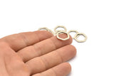 Silver Hexagon Ring, 12 Antique Silver Brass Hexagon Charms, Rings (14x2x1.2mm) D0082 H0637