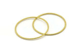 44mm Circle Connectors, 4 Raw Brass Circle Connectors (44x2x2mm) N1738