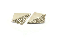 Silver Diamond Charm, 6 Antique Silver Plated Brass Diamond With 1 Hole, Earrings, Findings (35x27x0.70mm) D1039 H1156