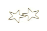 Huge Brass Star Pendant, 12 Antique Silver Plated Brass  Star Ring, Charms (42x2x1mm) MB-9-25 H0021