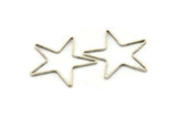Büyük Pirinç Yıldız Kolye, 6 Antik Gümüş Kaplama Pirinç Yıldız Yüzük, Tılsımlar (42x2x1mm) MB-9-25 H0021