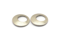 Gümüş Halka Buluntusu, 6 Antik Gümüş Kaplamalı Pirinç Geometrik Kolye, Tılsım, Küpe Buluntusu (18x2,2 mm) Bs 1290 H0120