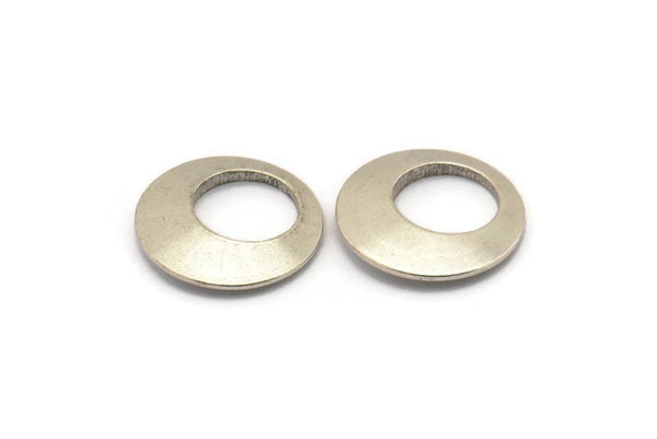 Gümüş Halka Buluntusu, 6 Antik Gümüş Kaplamalı Pirinç Geometrik Kolye, Tılsım, Küpe Buluntusu (18x2,2 mm) Bs 1290 H0120