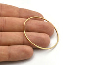 42mm Circle Connectors - 24 Raw Brass Circle Connectors (42x1x1mm) Bs 1085