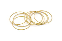 42mm Circle Connectors - 140 Raw Brass Circle Connectors (42x1x1mm) Bs 1085