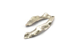 Silver Wavy Charm, 10 Antique Silver Plated Brass Wavy U Shaped Charms With 1 Hole, Earrings, Findings (34x18x0.50mm) D1204 H1163