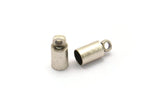 Tassel End Caps, 24 Antique Silver Plated End Cap, Cord Tips, Cord Ends (9x4mm) Cap 7 B0017 H0169