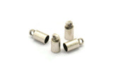 Tassel End Caps, 24 Antique Silver Plated End Cap, Cord Tips, Cord Ends (9x4mm) Cap 7 B0017 H0169