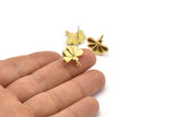 Earring Studs, 4 Raw Brass -  Stud Earrings - Brass Earrings - Earrings (17x16x2mm) N1739